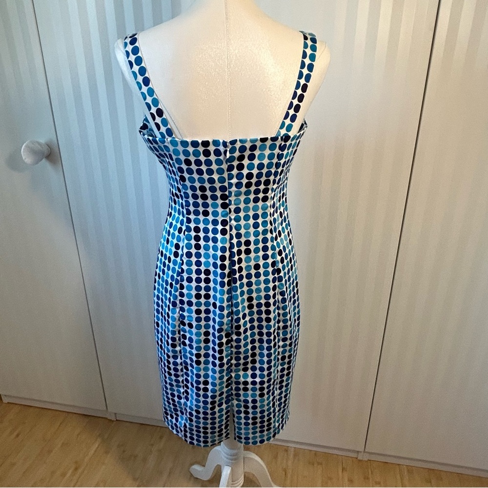 Calvin Klein white blue dot sleeveless dress Size 6 - Picture 4 of 11